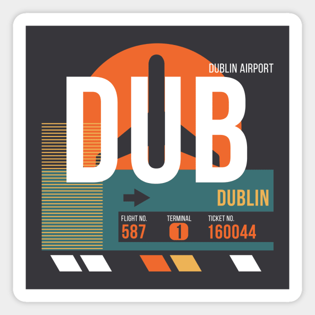 Dublin (DUB) Airport Code Baggage Tag Magnet by SLAG_Creative